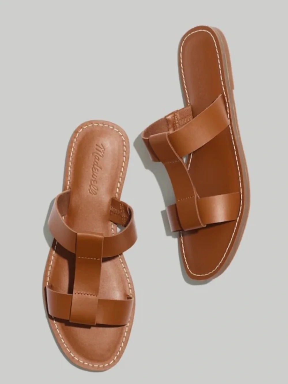 Madewell  Boardwalk T-Strap Slide Sandal Size 8